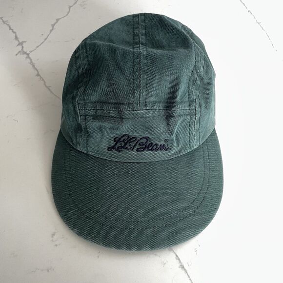 LL Bean 5 Panel Cap Embroidered Vintage Made In The USA Med 7-7 1/8 Long Bill